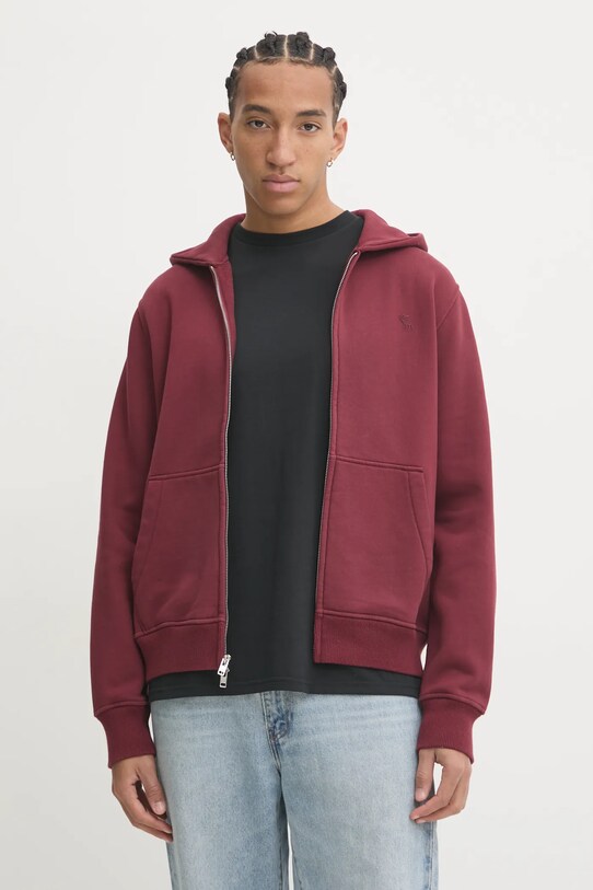 Abercrombie & Fitch bluza uni burgundia KI122.4275.530