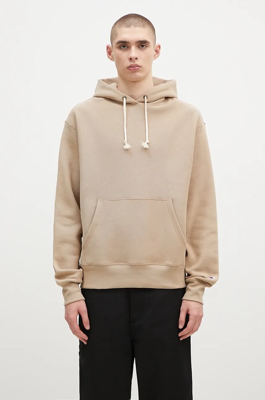 Dukserica Champion Hooded Sweatshirt bez uzorka bež 220705