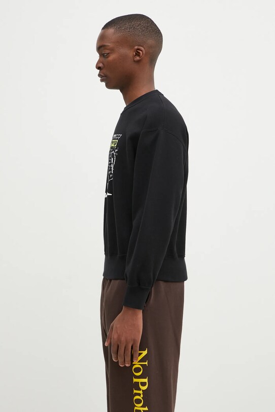 Хлопковая кофта No Problemo Subway Crew Neck Sweat NP20004.02 чёрный AW24