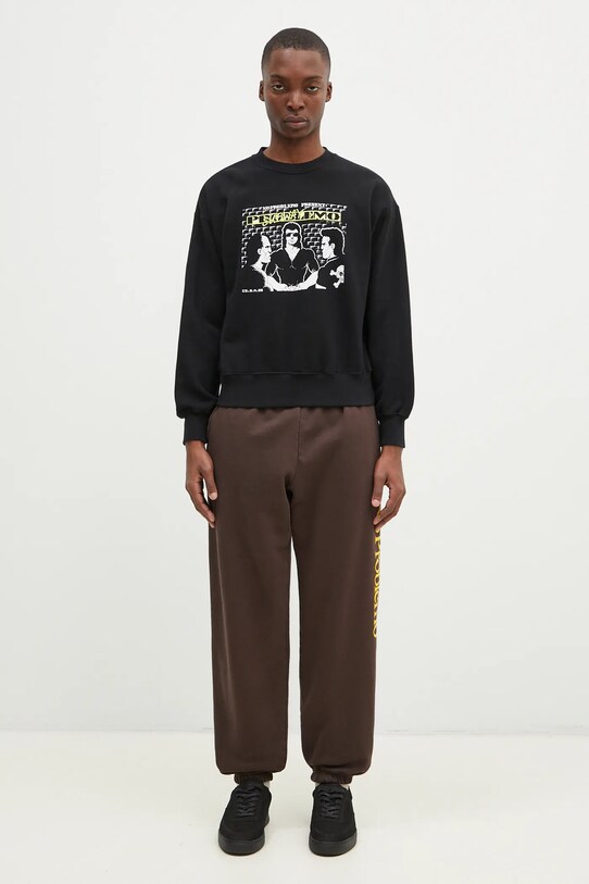 Хлопковая кофта No Problemo Subway Crew Neck Sweat NP20004.02 чёрный
