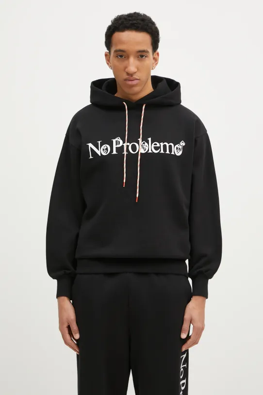 No Problemo felpa in cotone Funghi Problemo sovrastampa nero NP20014.02