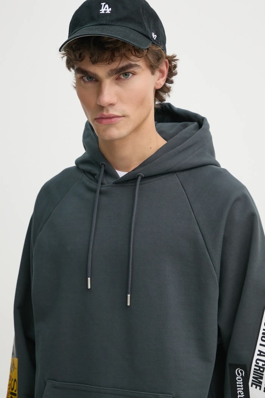 Bavlněná mikina Études Studio šedá H24MMSWE272