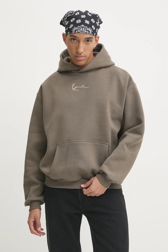 Mikina Karl Kani s kapucí hnědá 60210189