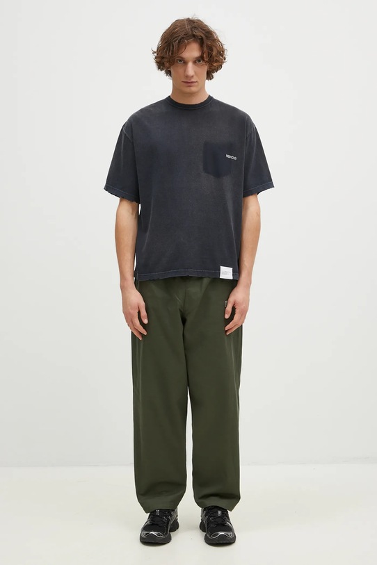 NEIGHBORHOOD cotton t-shirt Savage Crewneck SS 242FPNH.CSM06 navy