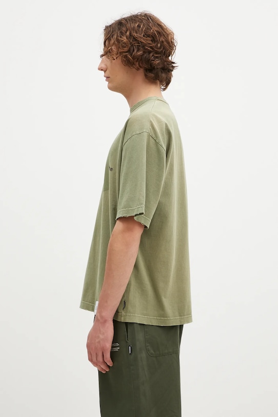 NEIGHBORHOOD cotton t-shirt Savage Crewneck SS 242FPNH.CSM06 green AW24