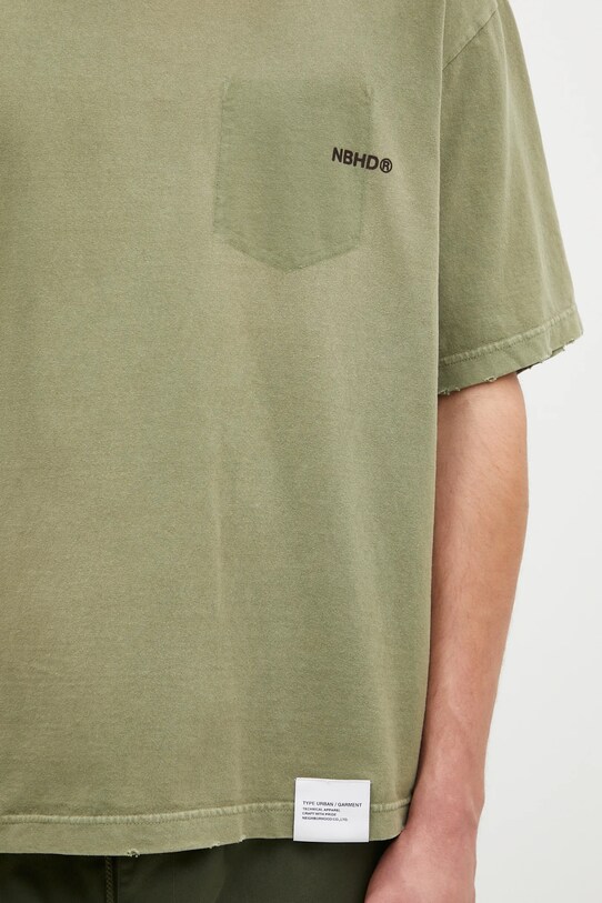 NEIGHBORHOOD tricou din bumbac Savage Crewneck SS verde 242FPNH.CSM06