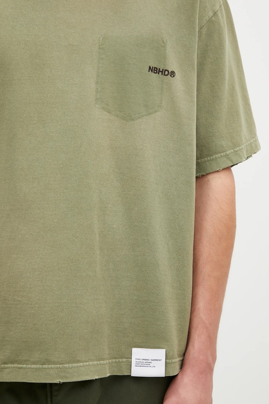 NEIGHBORHOOD cotton t-shirt Savage Crewneck SS green 242FPNH.CSM06