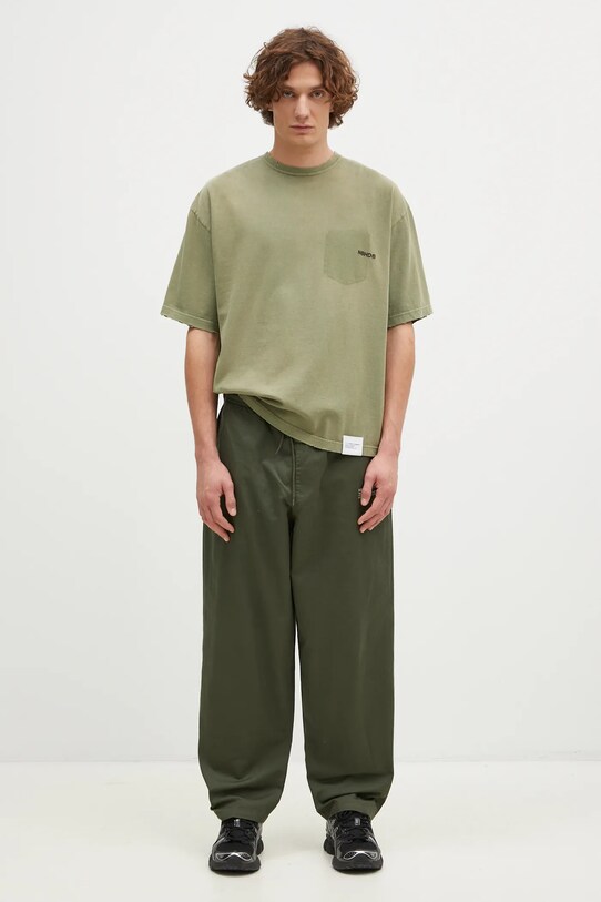 NEIGHBORHOOD tricou din bumbac Savage Crewneck SS 242FPNH.CSM06 verde