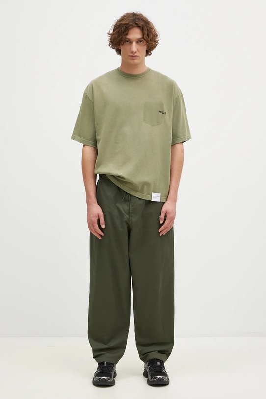 NEIGHBORHOOD cotton t-shirt Savage Crewneck SS 242FPNH.CSM06 green