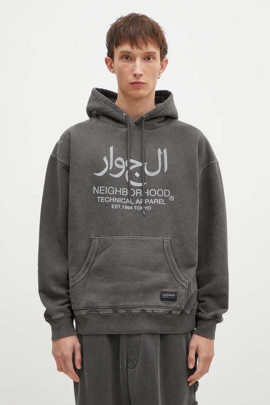 NEIGHBORHOOD cotton sweatshirt Pigment Dyed Sweat Hoodie Longsleeve cotton gray 242UNNH.CSM02