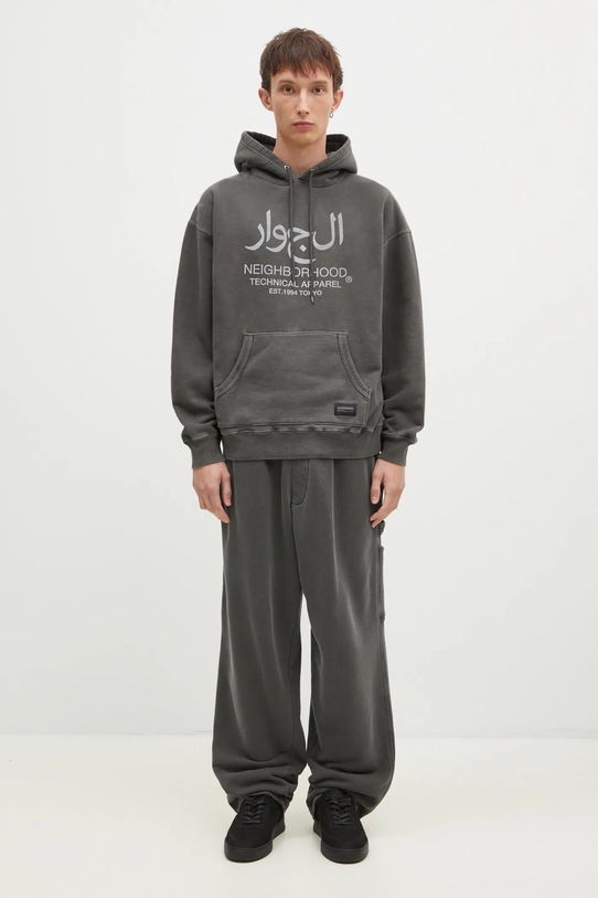 NEIGHBORHOOD cotton sweatshirt Pigment Dyed Sweat Hoodie Longsleeve 242UNNH.CSM02 gray