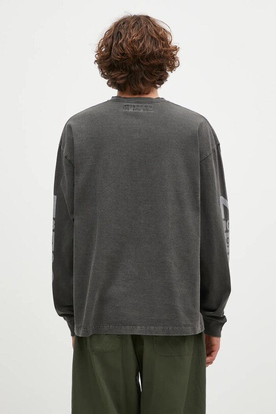 Îmbrăcăminte NEIGHBORHOOD longsleeve din bumbac Pigment Dyed Crewneck Longsleeve 242UNNH.CSM03 gri