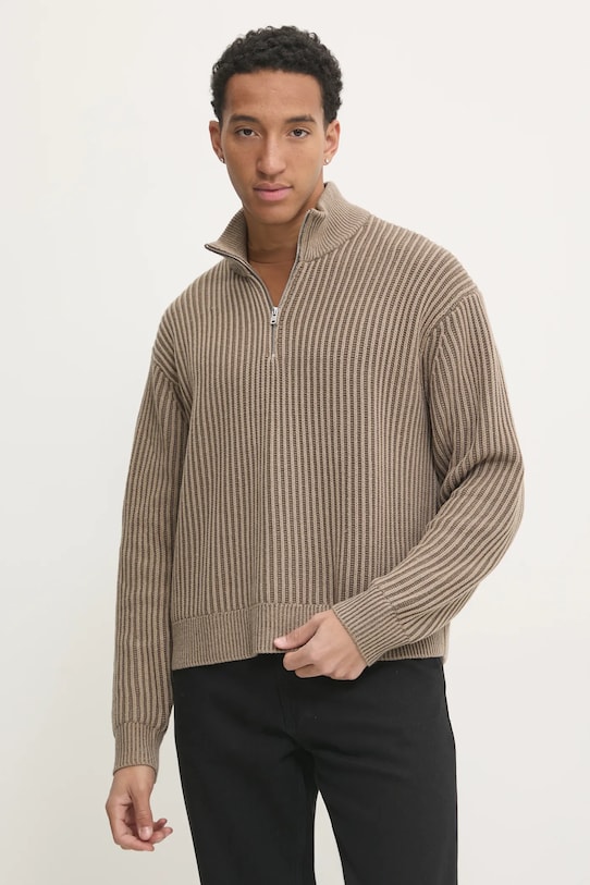 Sveter Abercrombie & Fitch so zapínaním béžová KI120.4181.400
