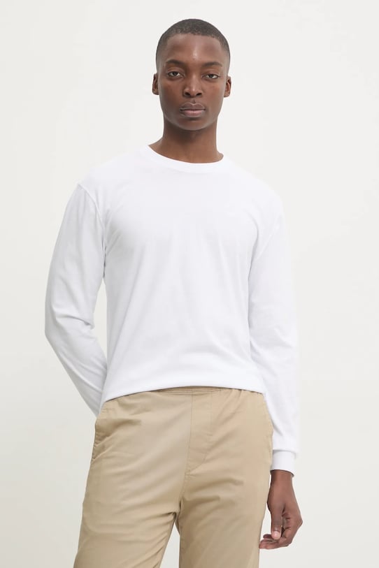 Hollister Co. longsleeve din bumbac uni alb KI324.4198.100