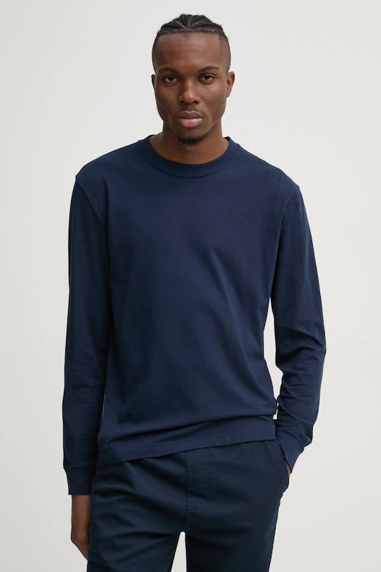 Hollister Co. longsleeve din bumbac uni bleumarin KI324.4198.200