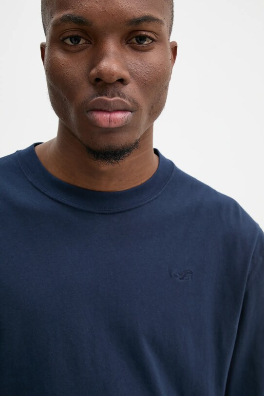 Hollister Co. longsleeve din bumbac bleumarin KI324.4198.200