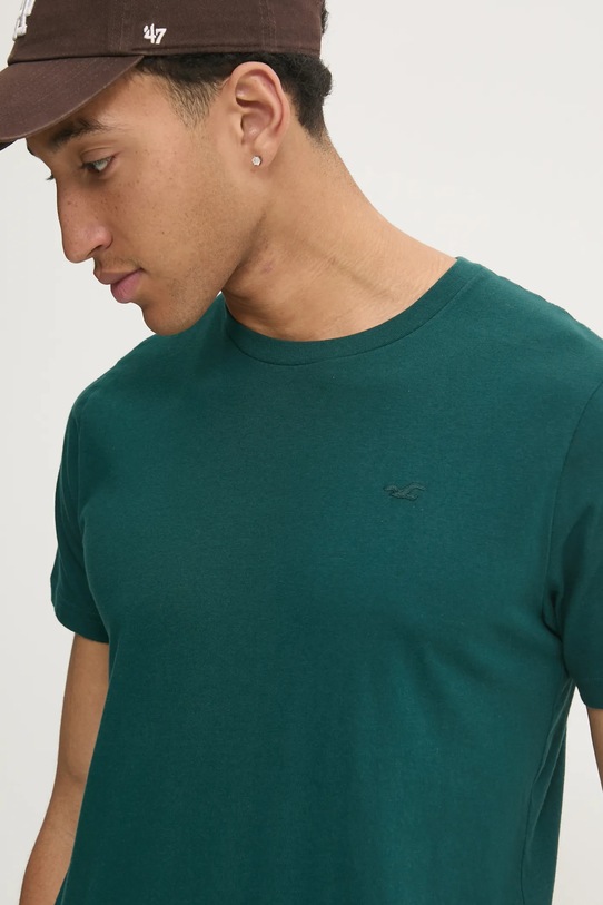Hollister Co. tricou din bumbac KI324.4220.310 verde AW24