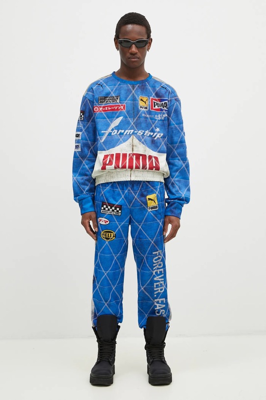 Mikina Puma Puma x A$AP ROCKY Quilted Sweat Shirt 631125 modrá