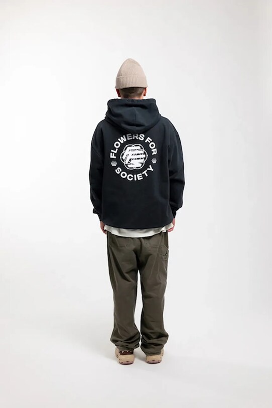 Odjeća Pamučna dukserica Flowers for Society Basic Back Print Hoodie FFSAPP069 crna