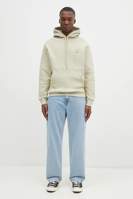 Maison Kitsuné cotton sweatshirt Bold Fox Head Patch MM00713KM0307 green