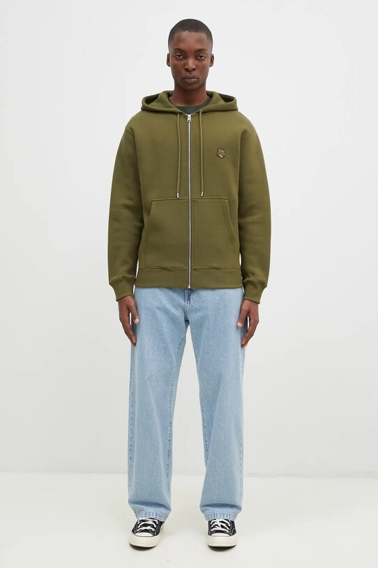 Maison Kitsuné bluza bawełniana Bold Fox Head Patch MM00714KM0307 zielony