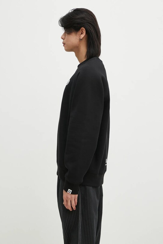 AAPE bluza Moon Face Logo AAPSWMB319XXN negru AW24