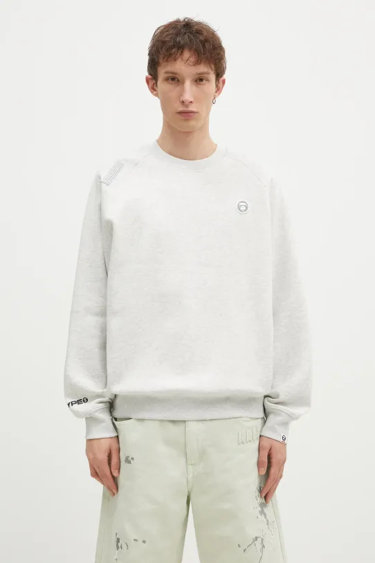 AAPE bluză Moon Face Logo altele gri AAPSWMB319XAN