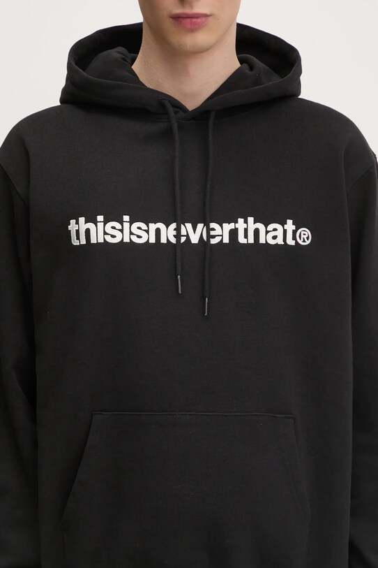 thisisneverthat hanorac de bumbac T-Logo Hoodie negru TN243TSWHO01
