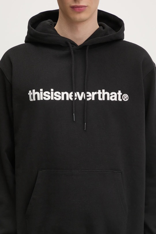 Βαμβακερή μπλούζα thisisneverthat T-Logo Hoodie μαύρο TN243TSWHO01