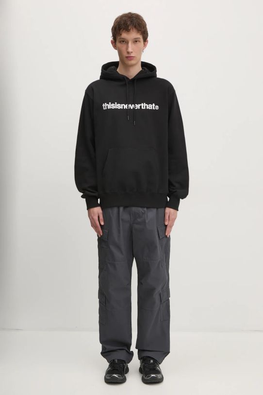 Βαμβακερή μπλούζα thisisneverthat T-Logo Hoodie TN243TSWHO01 μαύρο