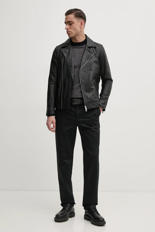 Armani Exchange sweter wełniany 6DZM2X.ZM4MZ granatowy AW24