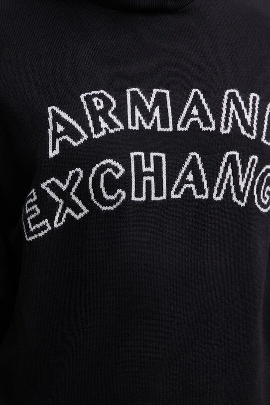 Armani Exchange sweter z domieszką wełny 6DZM2Y.ZM4NZ granatowy