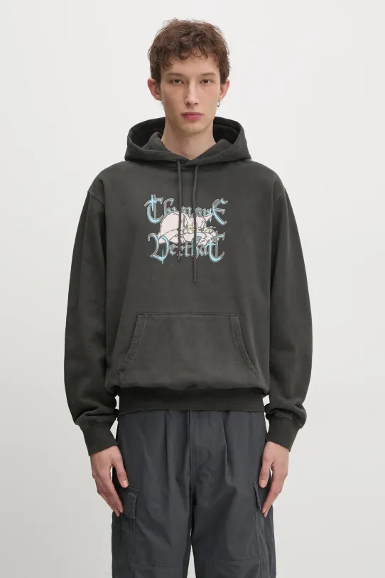 Бавовняна кофта thisisneverthat Sleepy Cat Hoodie надрук сірий TN243TSWHO09