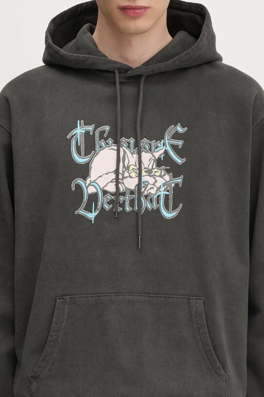 Хлопковая кофта thisisneverthat Sleepy Cat Hoodie серый TN243TSWHO09