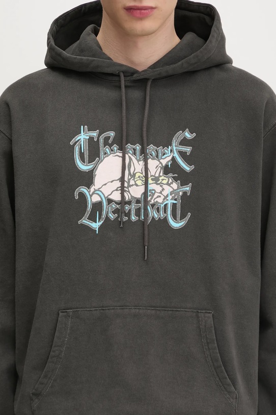 Бавовняна кофта thisisneverthat Sleepy Cat Hoodie сірий TN243TSWHO09