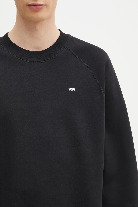 Wood Wood hanorac de bumbac Hester sweatshirt negru 30250244