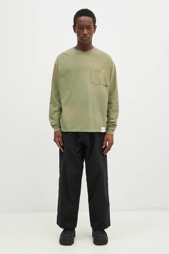 Pamučna majica dugih rukava NEIGHBORHOOD 242FPNH.CSM15 zelena