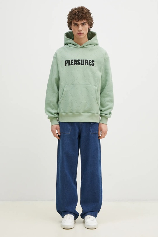 Кофта PLEASURES Wave Quilted P24W007 бірюзовий