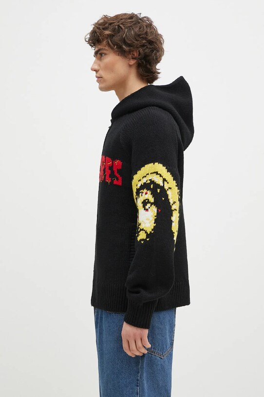 Кардиган с примесью шерсти PLEASURES Chosen Knitted P24W025 чёрный AW24
