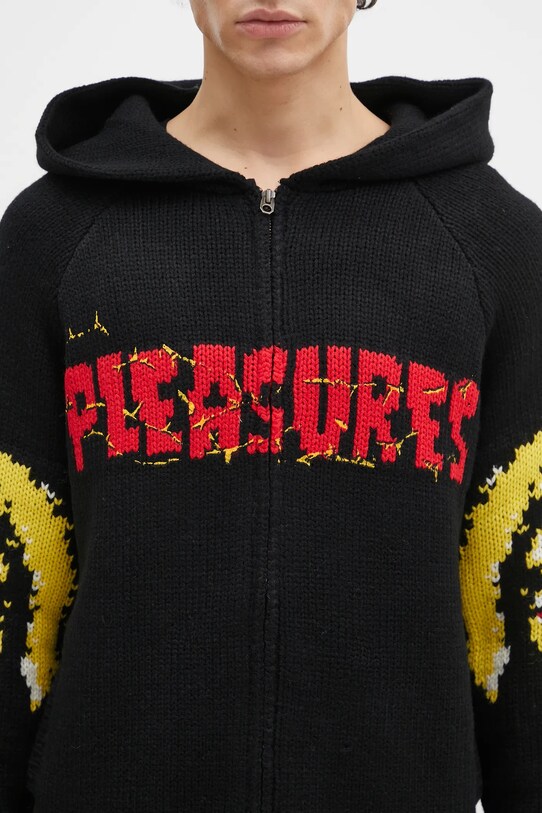 Кардиган с примесью шерсти PLEASURES Chosen Knitted чёрный P24W025