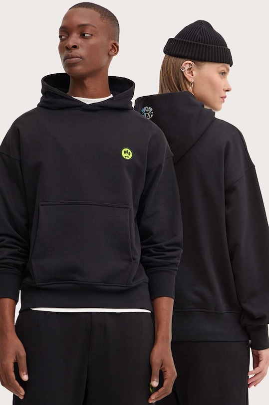 Pamučna dukserica Barrow pamuk crna F4BWUAHS138