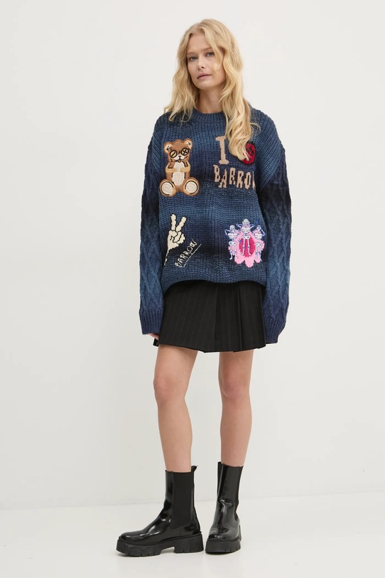 Ρούχα Πουλόβερ με προσθήκη μαλλιού Barrow F4BWUAJP048 μπλε