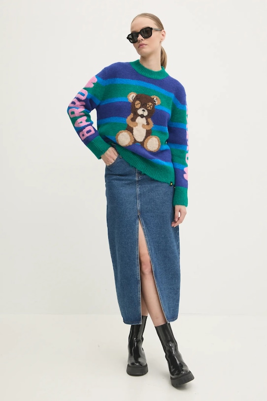 Odjeća Pulover s dodatkom vune Barrow F4BWUAJP049 mornarsko plava