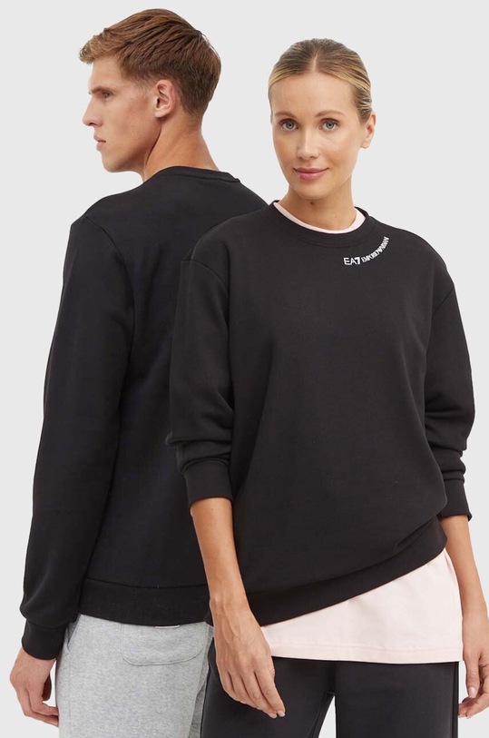 Pamučna dukserica EA7 Emporio Armani pamuk crna PJTKZ.6DUM12.1200