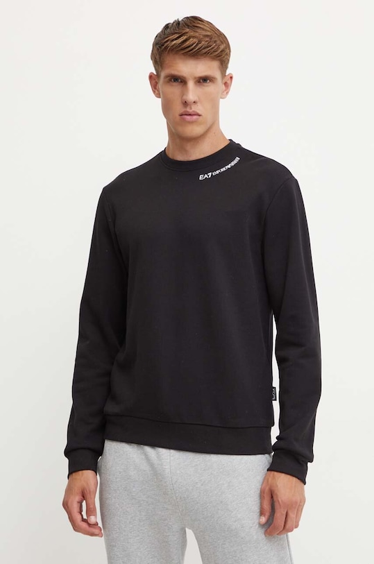 Pamučna dukserica EA7 Emporio Armani crna PJTKZ.6DUM12.1200