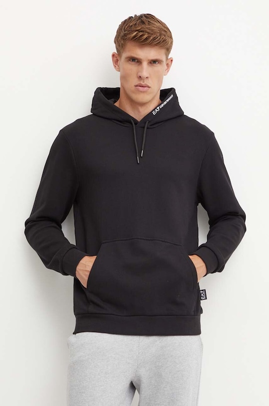 Pamučna dukserica EA7 Emporio Armani crna PJTKZ.6DUM13.1200