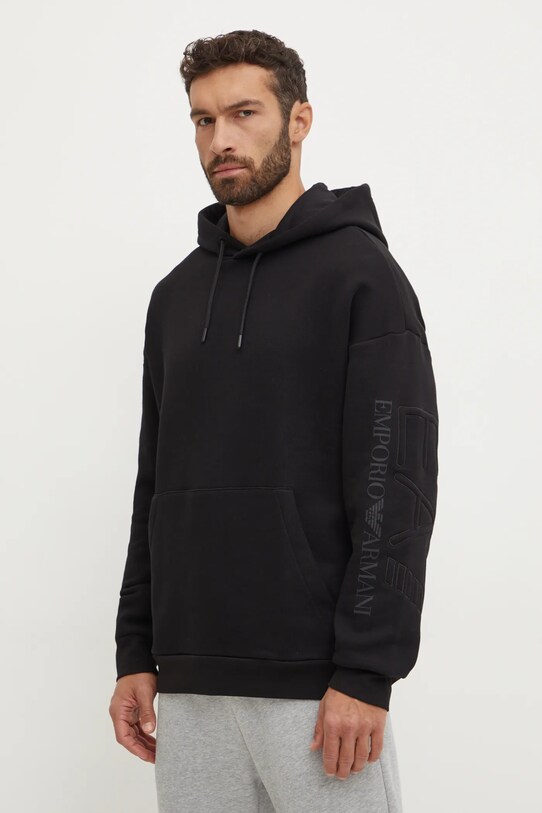 Бавовняна кофта EA7 Emporio Armani чорний PJOPZ.6DUM15.1200