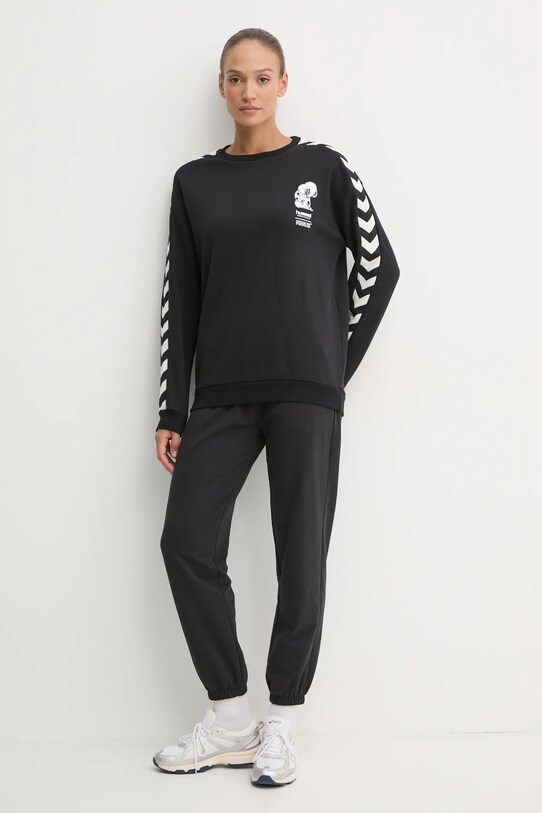 Бавовняна кофта Hummel Hummel x Peanuts 226104 чорний AW24