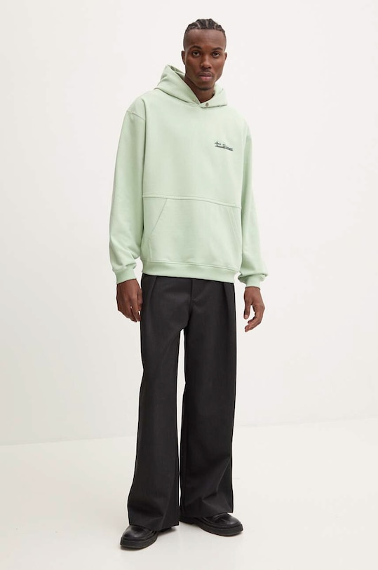 Bavlnená mikina Filling Pieces 80614086001 zelená AW24