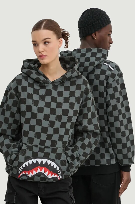 Sprayground hanorac de bumbac print gri SP611